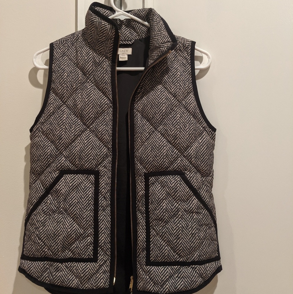 J.Crew Quilted Herringbone Puffer Vest, Size XXS